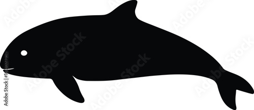 Obraz na płótnie Silhouette porpoise marine mammal sea ocean wildlife black vector illustrator