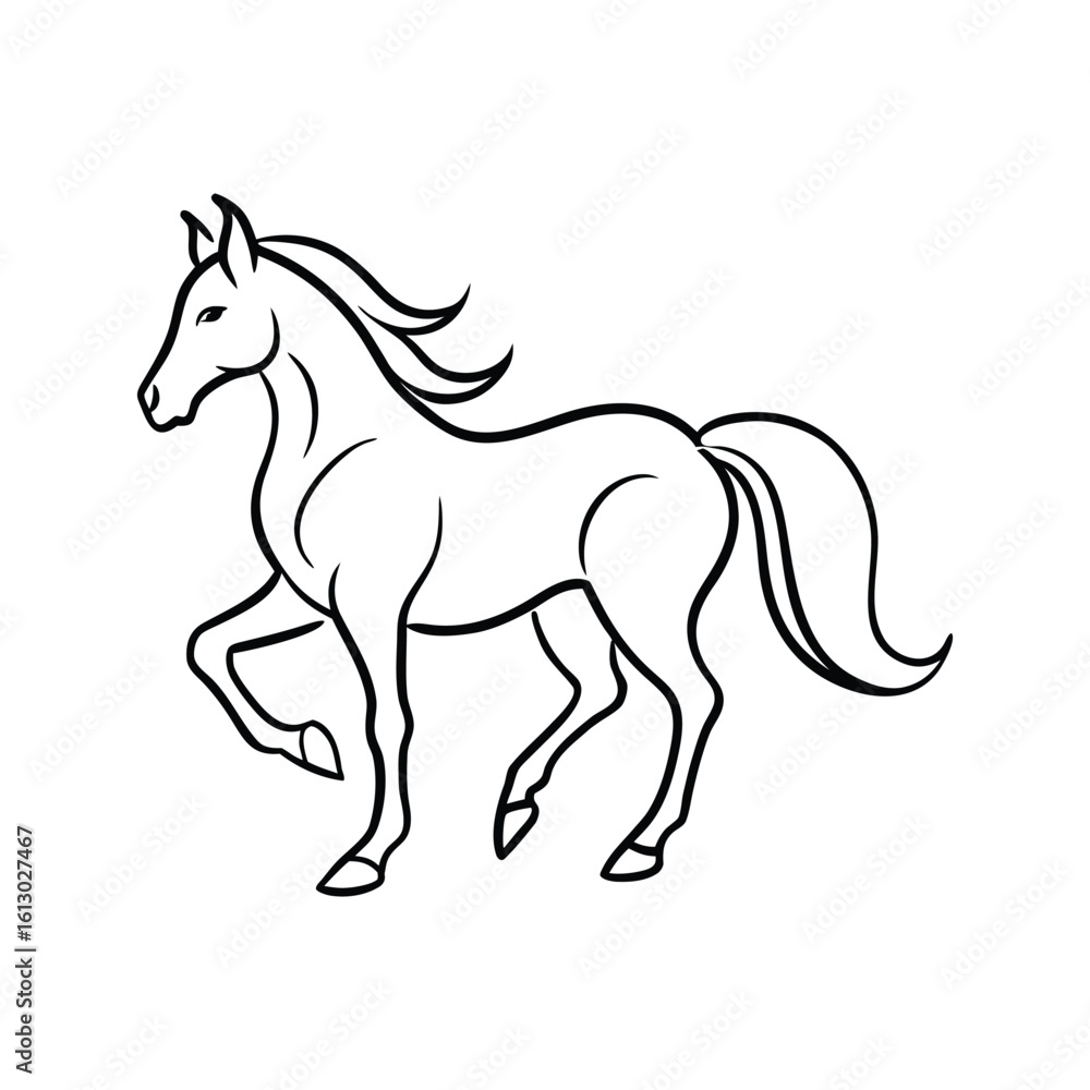 Horse line art, horse line drawing Horse line art, horse line drawing