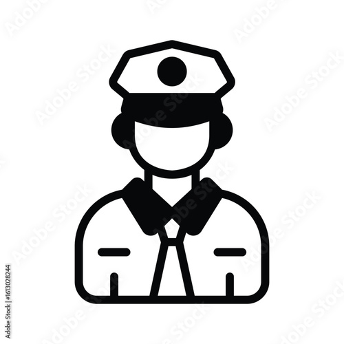 Premium glyph icon of uniformed policeman in stance