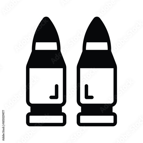 Trendy glyph icon of dangerous bullets ammunition