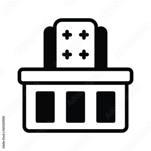 Premium glyph icon of judge seat on platform
