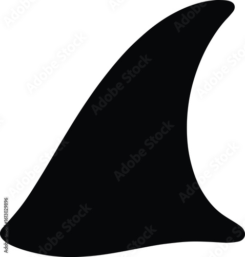 Silhouette shark fin predatory marine animal isolated vector illustrator