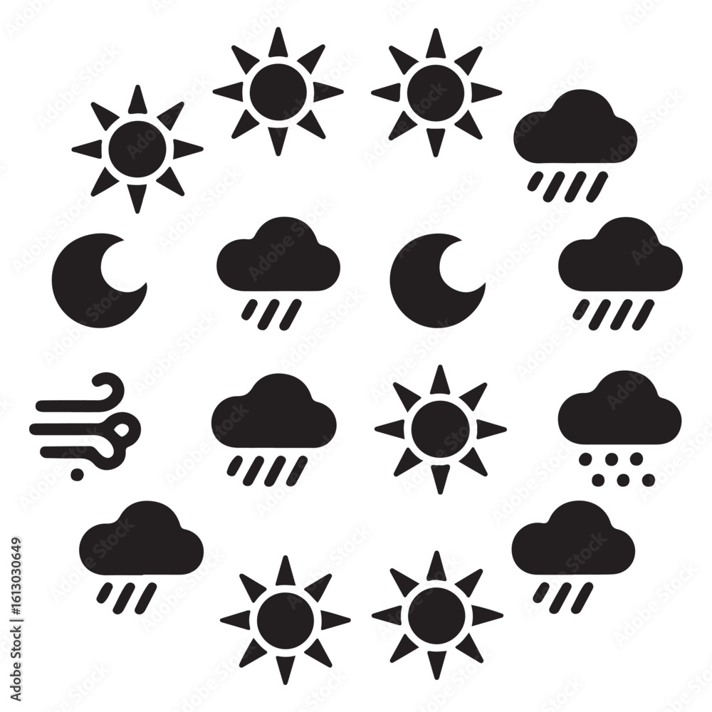Obraz premium Climate condition vector set