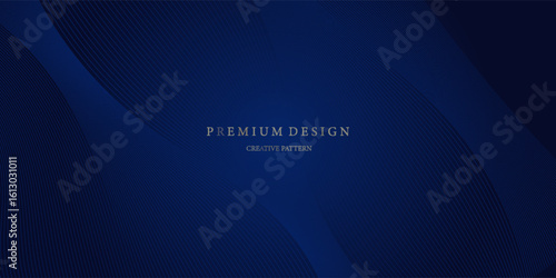 Premium background design with diagonal dark blue line pattern. Vector horizontal template for digital lux business banner, contemporary formal invitation, luxury voucher, prestigious gift certificate