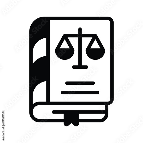 Easy to edit glyph icon of criminal law study