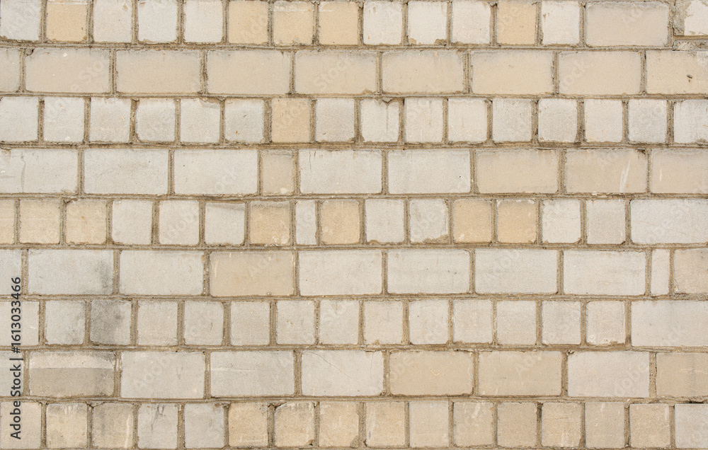 Old white brick wall texture background. Silicate brick blocks wall bg, ancient bricks fence Old white brick wall texture background. Silicate brick blocks wall bg, ancient bricks fence