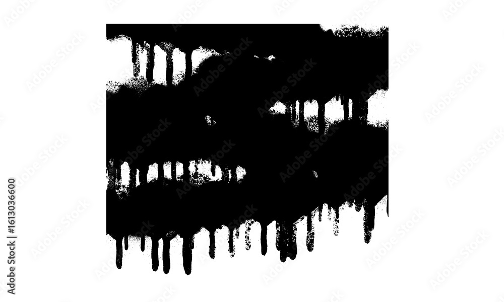 Obraz premium Double layer black drip with dense bold horror silhouette shape.