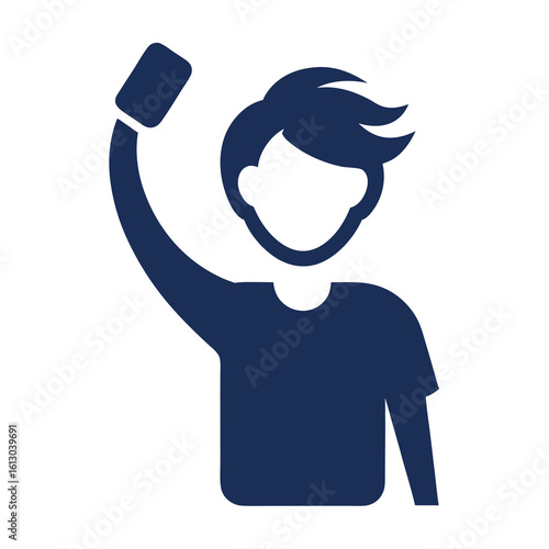 Minimalist Selfie Vector – Mobile Photography & Social Media Profile Design


