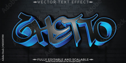 Graffiti text effect, editable spray and street text style