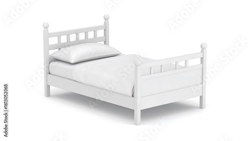 Wallpaper Mural White single bed, simple design Torontodigital.ca