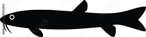 Silhouette Corydoras catfish simple design illustration vector illustrator