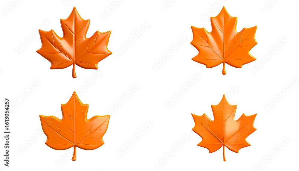 Naklejka premium Autumn maple leaves in autumn colors on white background