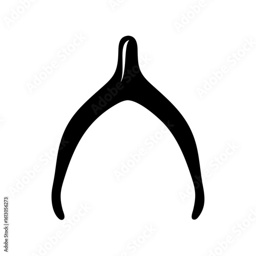 Silhouette of wishbone symbol for luck-
Black wishbone icon in simple silhouette style, often used to represent luck, wishes, Thanksgiving, and superstition.