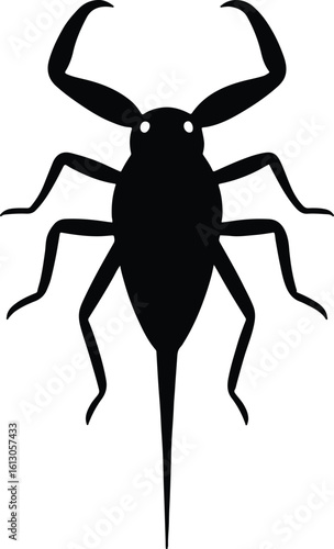 Silhouette Giant water bug minimalist style vector illustrator