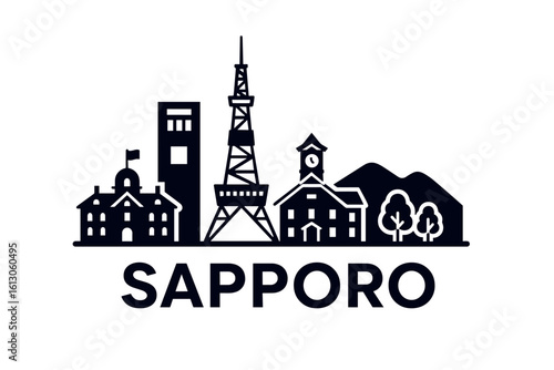 Sapporo city skyline with iconic buildings and landmarks