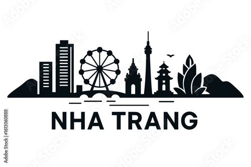 Nha Trang city skyline with iconic buildings and landmarks