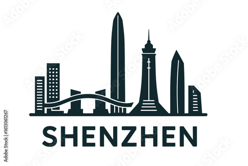Shenzhen city skyline with iconic buildings and landmarks
