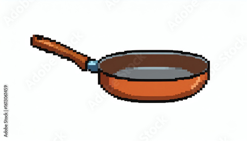 8-bit retro style roasting pan isolated on white background pixel art vintage cooking inspired kitchenware design illustration