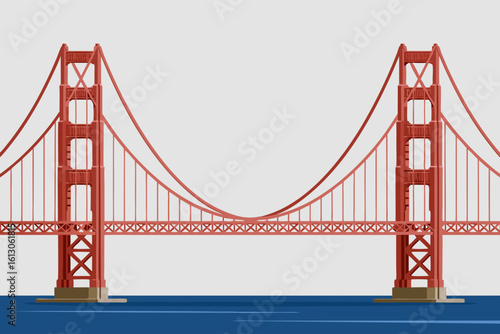 Golden Gate Bridge in San Francisco is a classic California landmark with majestic presence, suitable for travel brochures and posters.