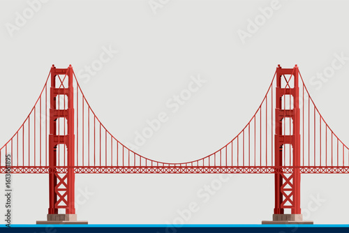 Golden Gate Bridge in San Francisco is a classic California landmark with majestic presence, suitable for travel brochures and posters.