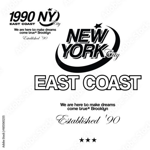 Typographic city slogan design with y2k items
