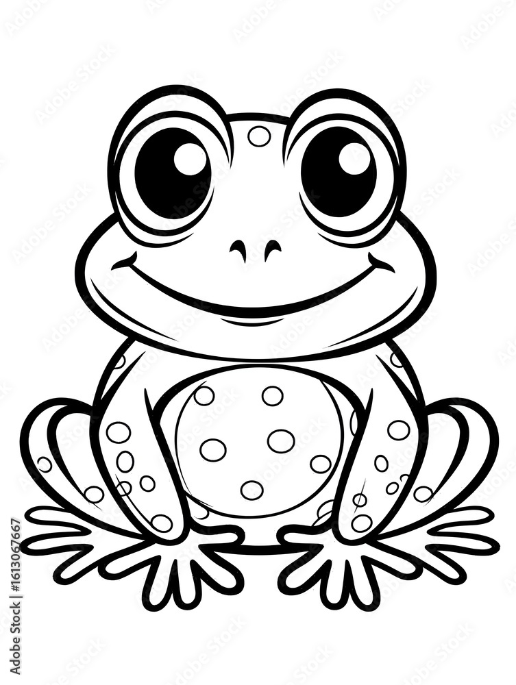 Fototapeta premium Cute frog coloring page