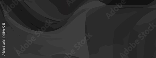 Dark Abstract Curved Vector Texture – Layered Black Wave Design with Moody Flow and Modern Depth for Creative Digital Projects. High-Resolution Dark Swirl Background. Abstract Curved Lines in Charcoal