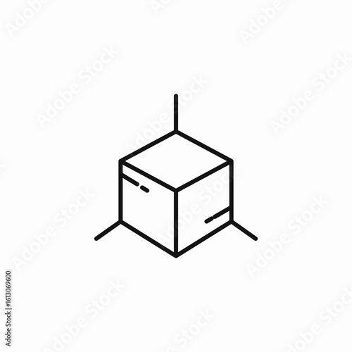 3d cube model icon sign vector
