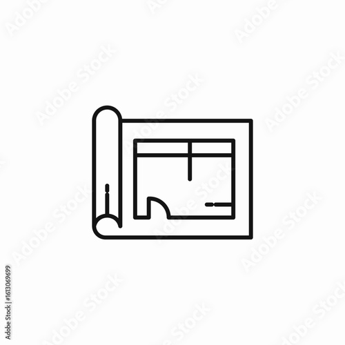 architectural floor plan icon sign vector