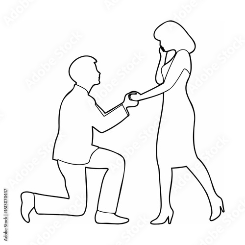 Man proposing to woman holding hands proposal engagement