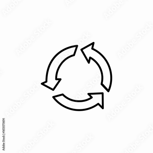 circular arrows recycle icon sign vector