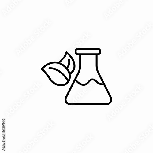 flask leaves chemical icon sign vector