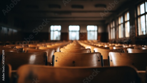 Empty classroom seats