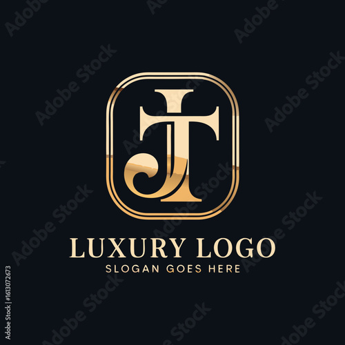 Gold monogram logo with luxurious design perfect for branding or business identity, suitable for upscale fashion or jewelry companies.