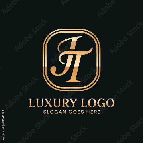 Gold monogram logo with luxurious design perfect for branding or business identity, suitable for upscale fashion or jewelry companies.
