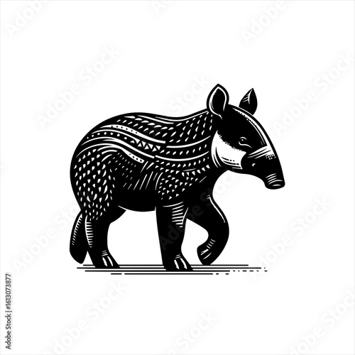 Stylized tapir illustration