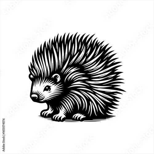 Hedgehog illustration isolated on white