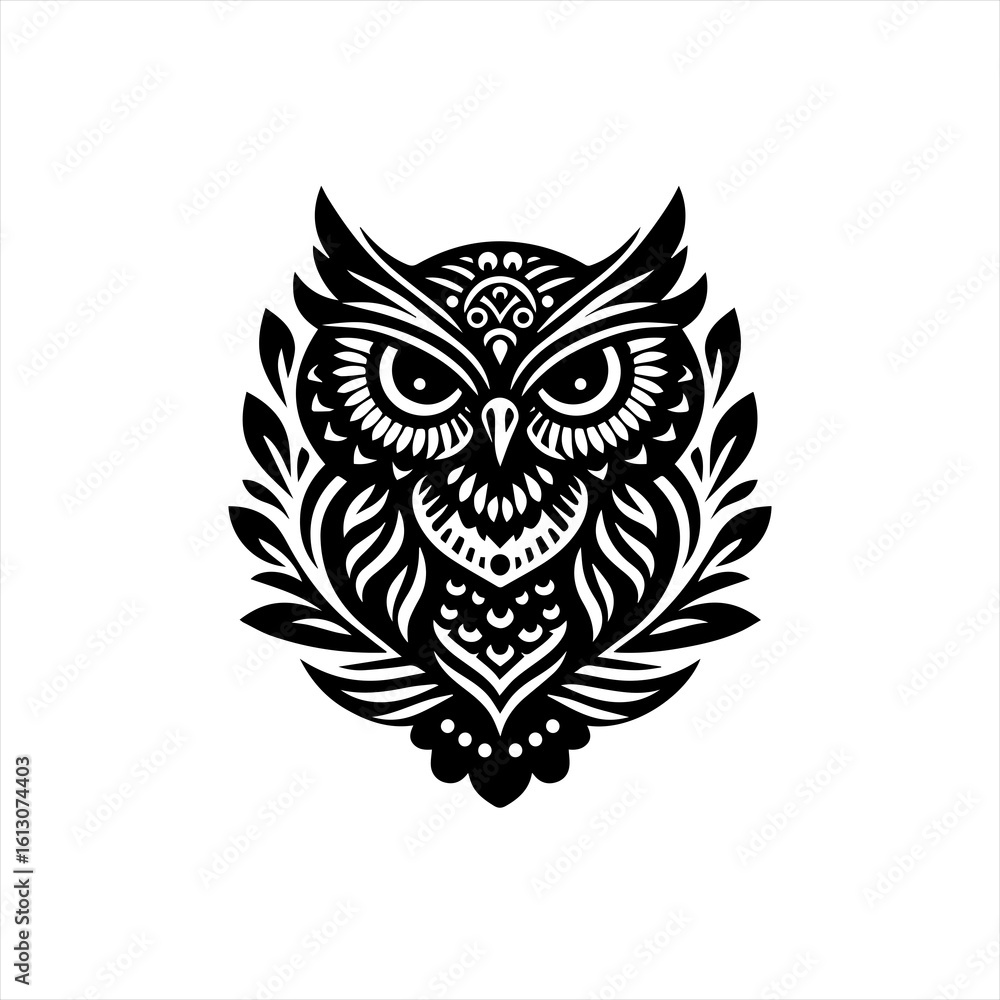 Fototapeta premium Owl tribal art design