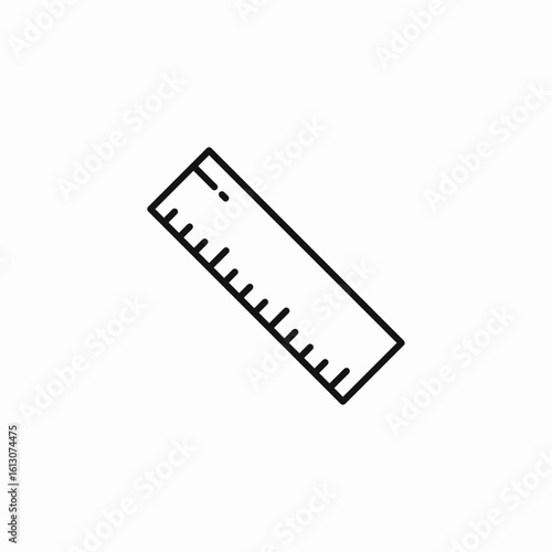 measuring ruler tool icon sign vector