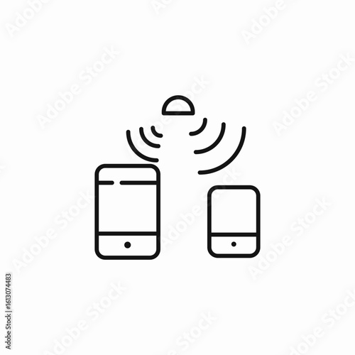 mobile device pairing icon sign vector