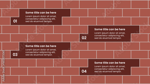 Infographic template. Wall with numbers and 4 steps