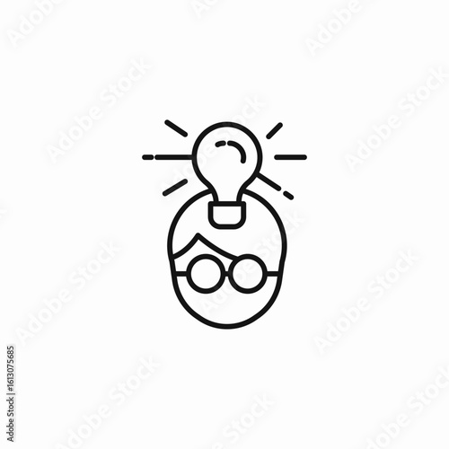 person idea lightbulb icon sign vector