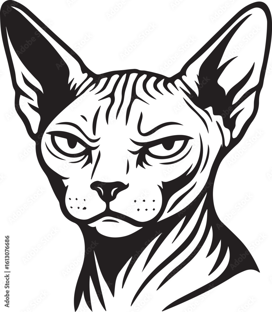 Fototapeta premium angry sphynx cat vector illustration