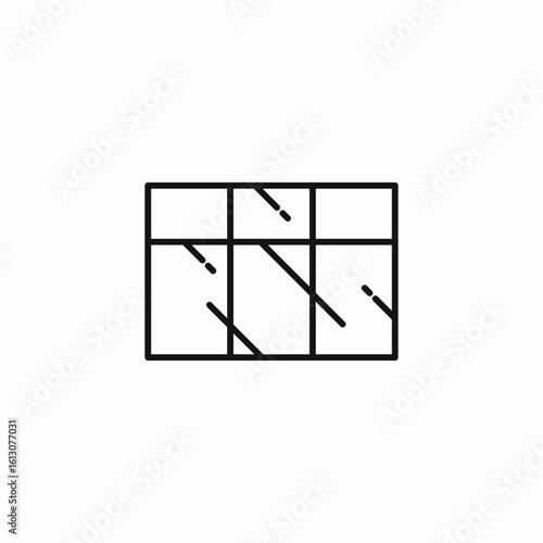 window pane glass icon sign vector