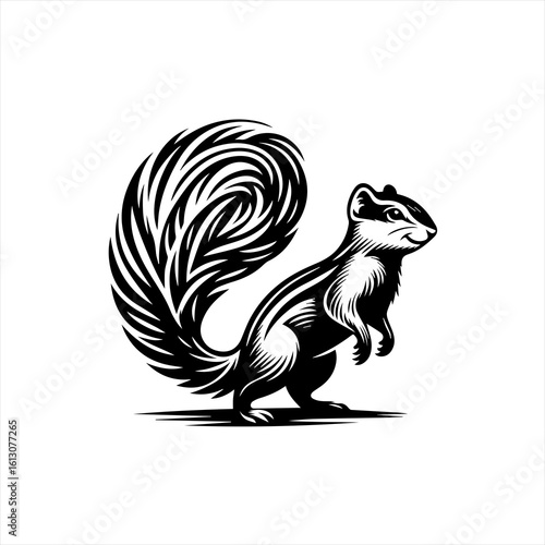 A squirrel with a bushy tail
