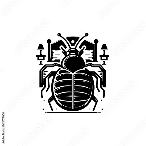 Bed bug illustration on white background