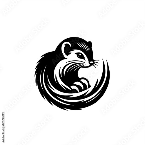 A weasel illustration isolated on white background