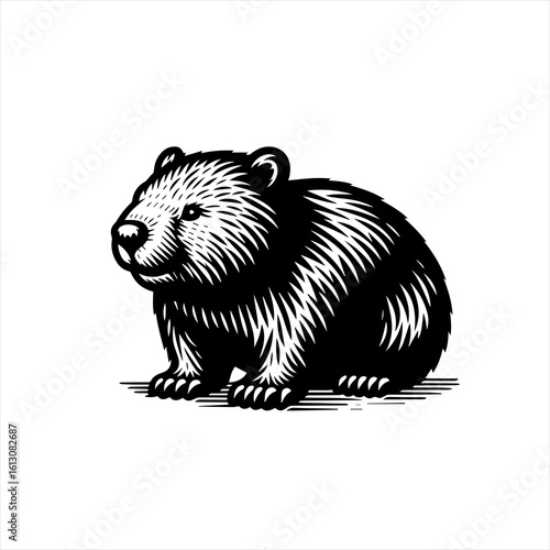 Wombat illustration isolated on white