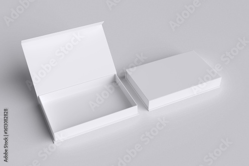 Magnetic Box White Background For Mockup Template