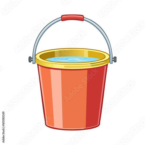 red bucket isolated on white